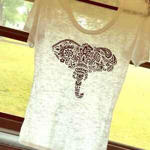 Tribal Lace Look fitted Tee Shirt